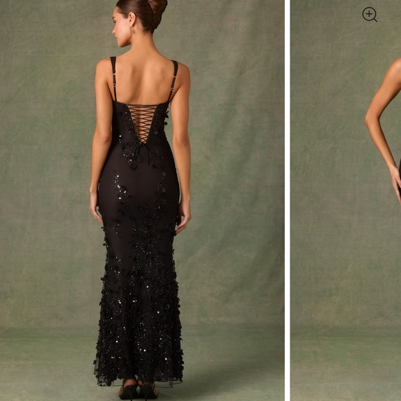 Oh Polly Black Sequin Maxi Dress - Picture 5 of 15